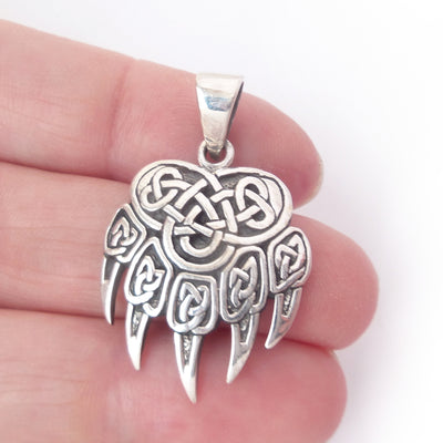Celtic Bear Claw Viking Amulet .925 Sterling Silver Pendant