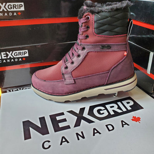 NexGrip Sasha Grape Women’s Snow Boot Waterproof with Retractable Ice Claw Cleats NEXX
