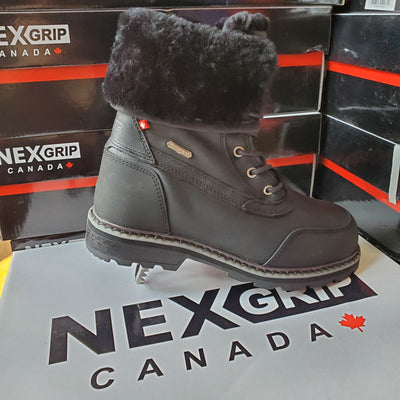 NexGrip Eva Black Women’s Snow Boot Waterproof with Retractable Ice Claw Cleats NEXX