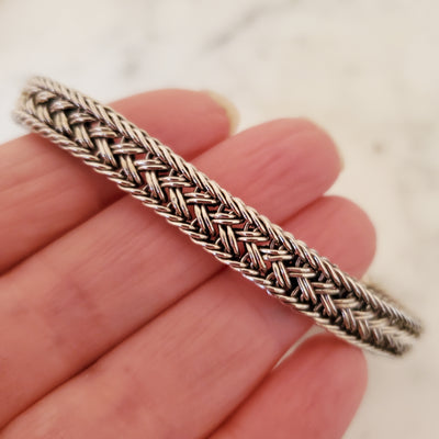 7mm Braided .925 Sterling Silver Chain Bracelet from Thailand