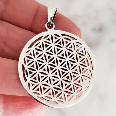 Flower of Life Sacred Geometry .925 Sterling Silver Pendant