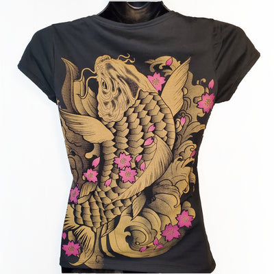 Golden Koi Womens Cotton T-Shirt
