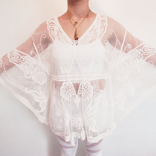 Butterfly Lace Beach Coverup