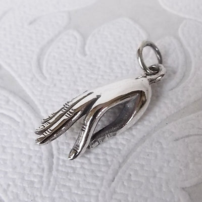 Mudra Hand Joy Happiness Charm .925 Solid Sterling Silver