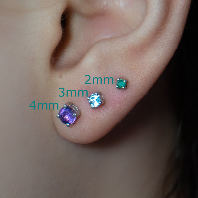 Amethyst 925 Sterling Silver February Birthstone Earrings