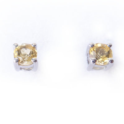 Citrine 925 Sterling Silver November Birthstone Earrings