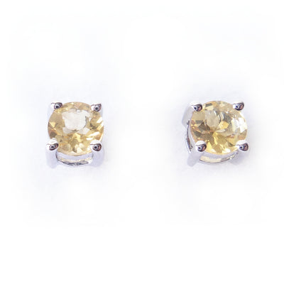 Citrine 925 Sterling Silver November Birthstone Earrings