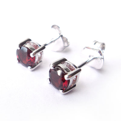 Garnet 925 Sterling Silver January Birthstone Earrings