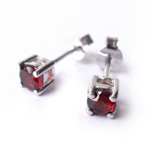 Garnet 925 Sterling Silver January Birthstone Earrings
