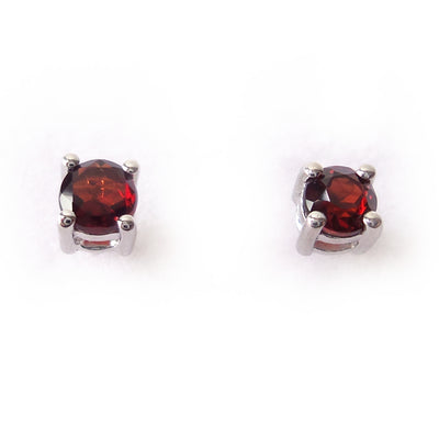 Garnet 925 Sterling Silver January Birthstone Earrings