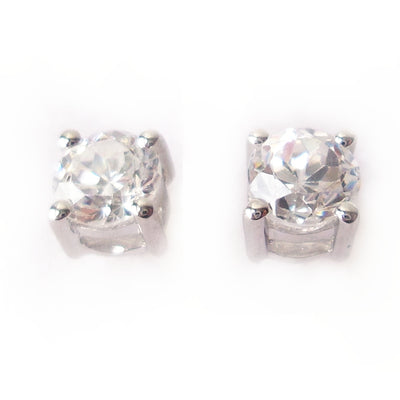 White Topaz 925 Sterling Silver April Birthstone Earrings