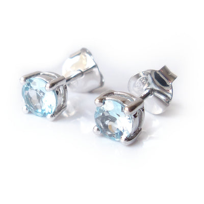 Aquamarine 925 Sterling Silver March Birthstone Earrings