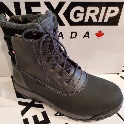 NexGrip Victor Black Waterproof Mens Snow Boot with Retractable Ice Cleats NEXX