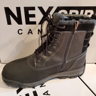 NexGrip Victor Black Waterproof Mens Snow Boot with Retractable Ice Cleats NEXX