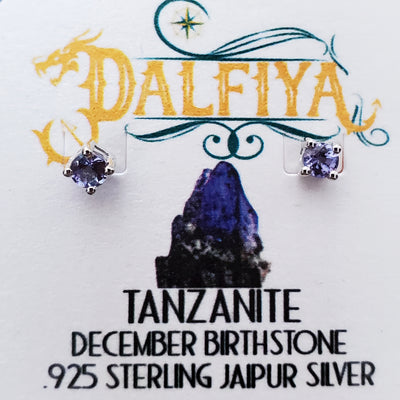 Tanzanite 925 Sterling Silver December Birthstone Earrings
