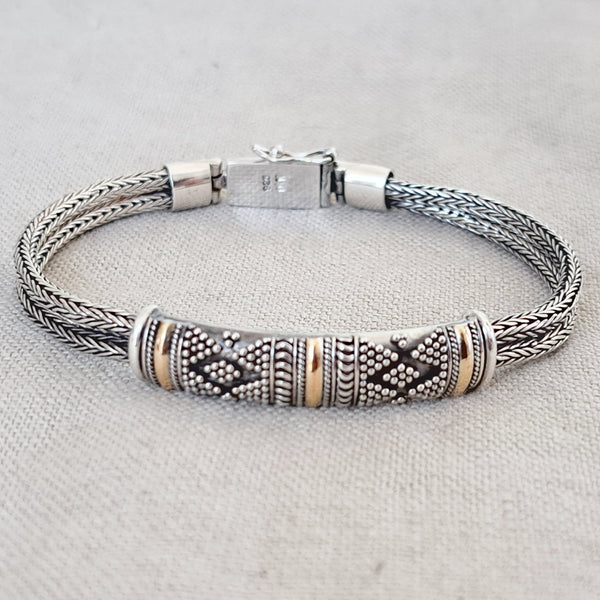 Sterling Silver Bali Bangle Bracelet - Mima's Of Warwick, LLC