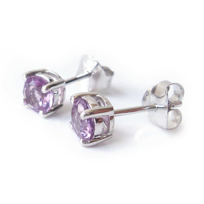 Amethyst 925 Sterling Silver February Birthstone Earrings