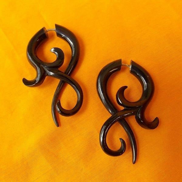 Horn hot sale gauge earrings