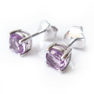 Amethyst 925 Sterling Silver February Birthstone Earrings