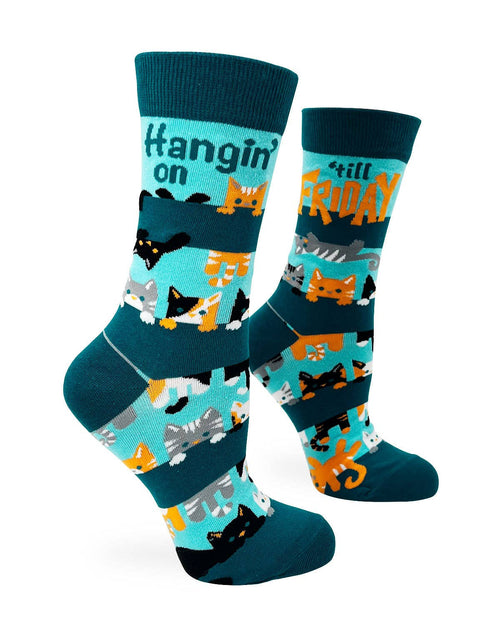 Hangin' on 'till Friday Cat Socks