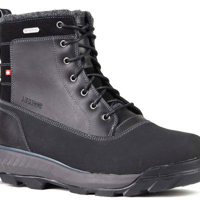 NexGrip Victor Black Waterproof Mens Snow Boot with Retractable Ice Cleats NEXX
