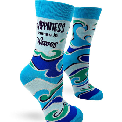 Happiness Comes in Waves Women's Crew Socks