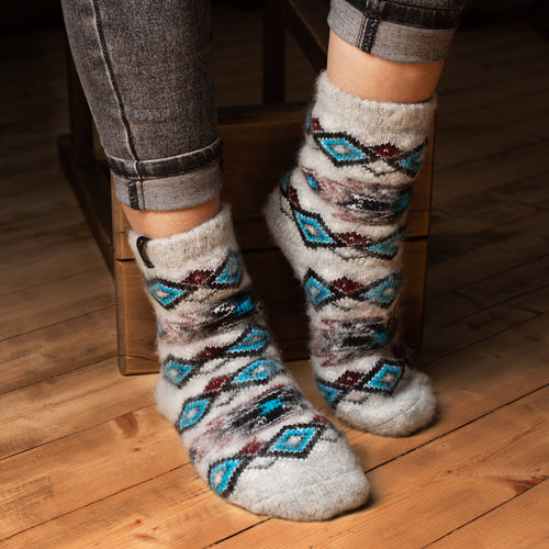 Mesa Mosaic Sheep Wool Crew Socks