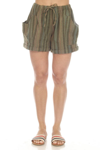 Striped Cotton Shorts