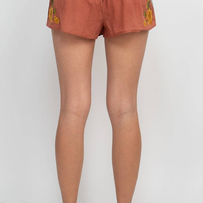 Embroidered Elephant Shorts