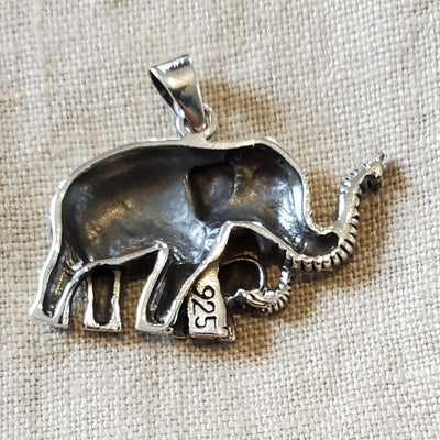 Mother and Baby Elephant .925 Sterling Silver Charm Pendant