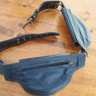 Skull Hip Pouch Leather Belt for Biker Style