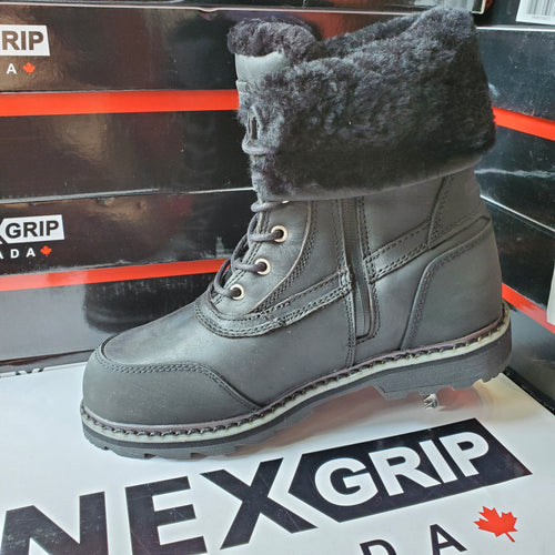 NexGrip Eva Black Women’s Snow Boot Waterproof with Retractable Ice Claw Cleats NEXX