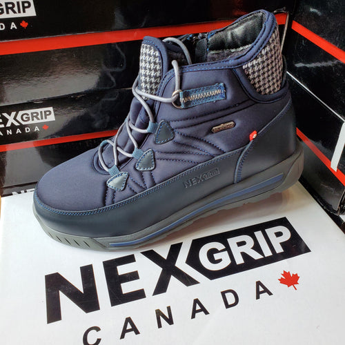 NexGrip Wonder Mid Navy Blue Women’s Snow Boot Waterproof with Retractable Ice Claw Cleats NEXX