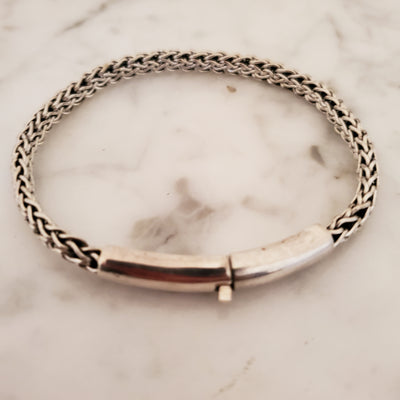 6mm .925 Sterling Silver Braid Chain Bracelet from Thailand