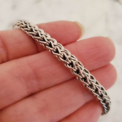 6mm .925 Sterling Silver Braid Chain Bracelet from Thailand