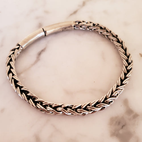 5mm .925 Sterling Silver Braid Chain Bracelet from Thailand