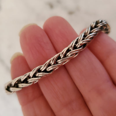 5mm .925 Sterling Silver Braid Chain Bracelet from Thailand