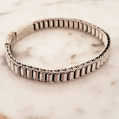 8mm Industral .925 Sterling Silver Chain Bracelet from Thailand