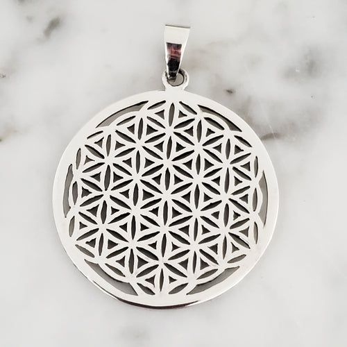 Flower of Life Sacred Geometry .925 Sterling Silver Pendant