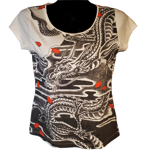 Fierce Dragon Womens Cotton T-Shirt