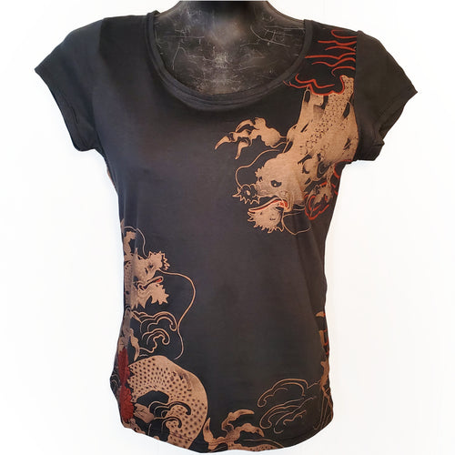 Cloud Dragon Womens Cotton T-Shirt