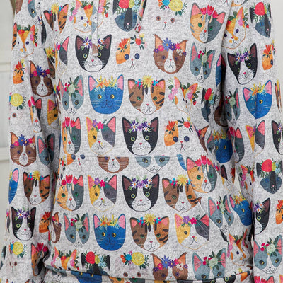 Floral Cats Hoodie