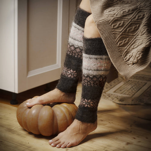 Rosy Nightfall Goat Wool Leg Warmers