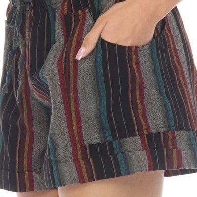Striped Cotton Shorts