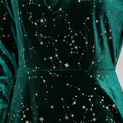 Celestial Green Velvet Dress