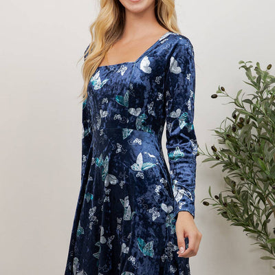 Butterfly Velvet Dress