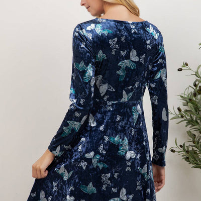 Butterfly Velvet Dress
