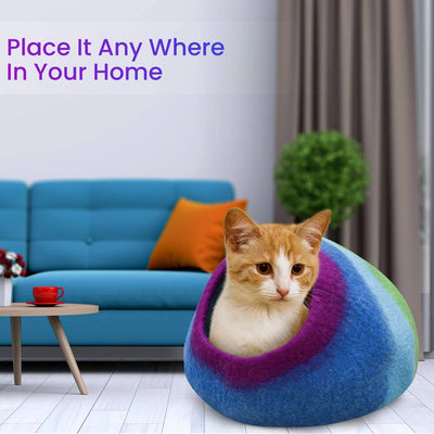 Rainbow Wool Cat Cave