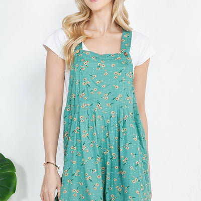 Floral Print Shortalls