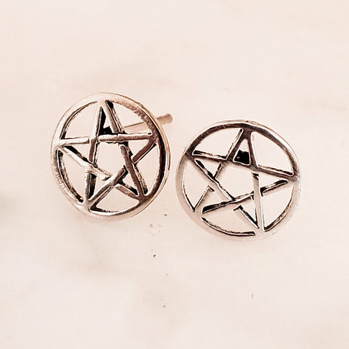 Pentagram .925 Sterling Silver Stud Earrings